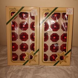 Set Of 2 Packs Of Vintage Christmas/holiday Bulbs Red