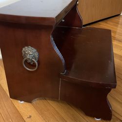 WOODEN STEPS BRASS HANDLES