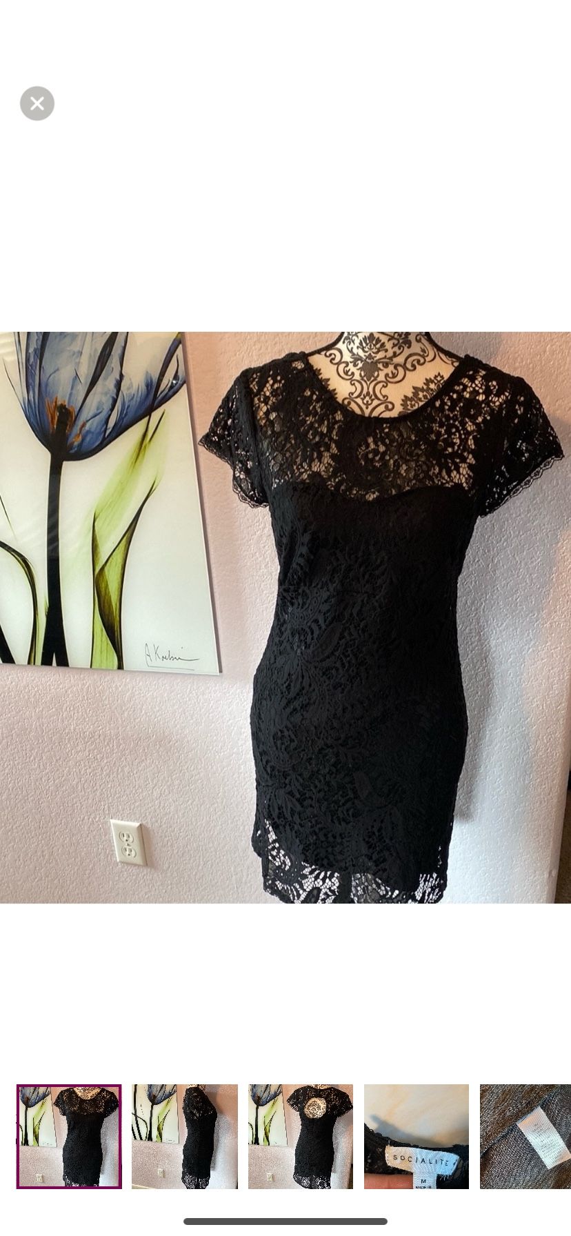 Women’s Black Lace Dress Size Medium