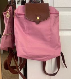 Longchamp pink backpack like new authentic