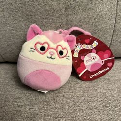Collectible Squishmallows 3.5" Chambless the Possum Valentines Clip-On Plush