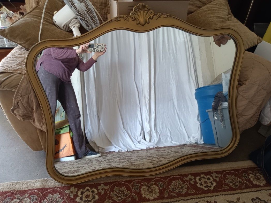 Antique Gold Trim Wall Mirror