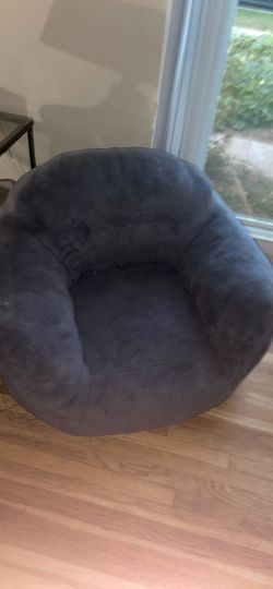 Blue Fabric Round Accent Chair