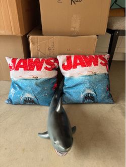 Jaws pillows and rubber shark