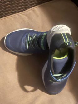 Skechers Navy Blue Sneakers with Neon Laces