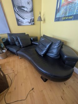 Free Black Leather Sofa