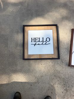 “Hello fall” framed wall art