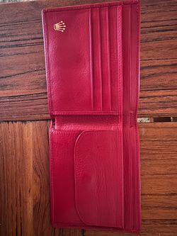 Rolex Red Leather Wallet