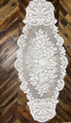 Handmade Balkan Style Crochet Table Runner