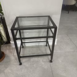 Glass side table/end table. In excellent condition