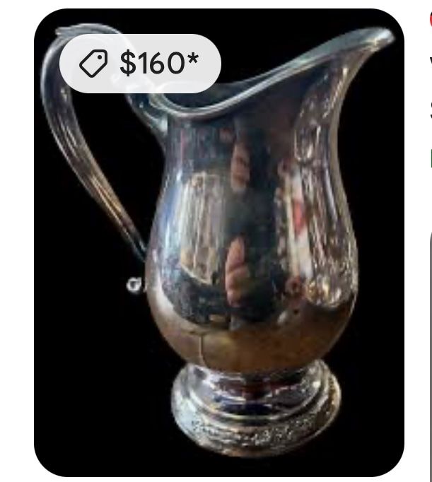 Antique Silver Water Pitcher