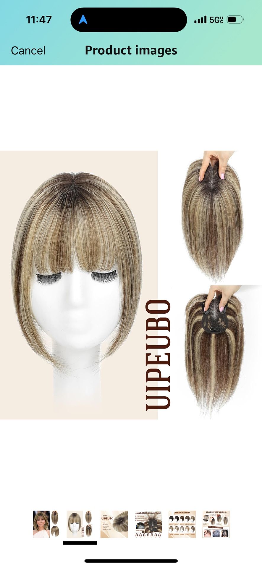 100% Human hair Topper Honey Blonde And Caramel Mix