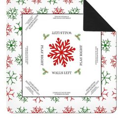 New SkipTiger Snowflake Mahjong Mat 31.5 x 31.5In, Red and Green Christmas Mahjong Mat for Table, Non-Slip Noise Reduction Game Table Cover Tabl