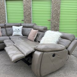 Cindy Crawford Leather Sectional 