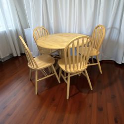 Wood Table and Chairs Set**