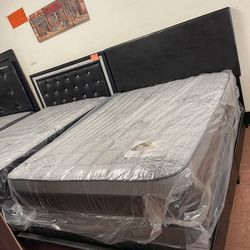 NEW full size bed with new mattress and  boxspring included