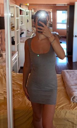 Striped mini dress with cut out back