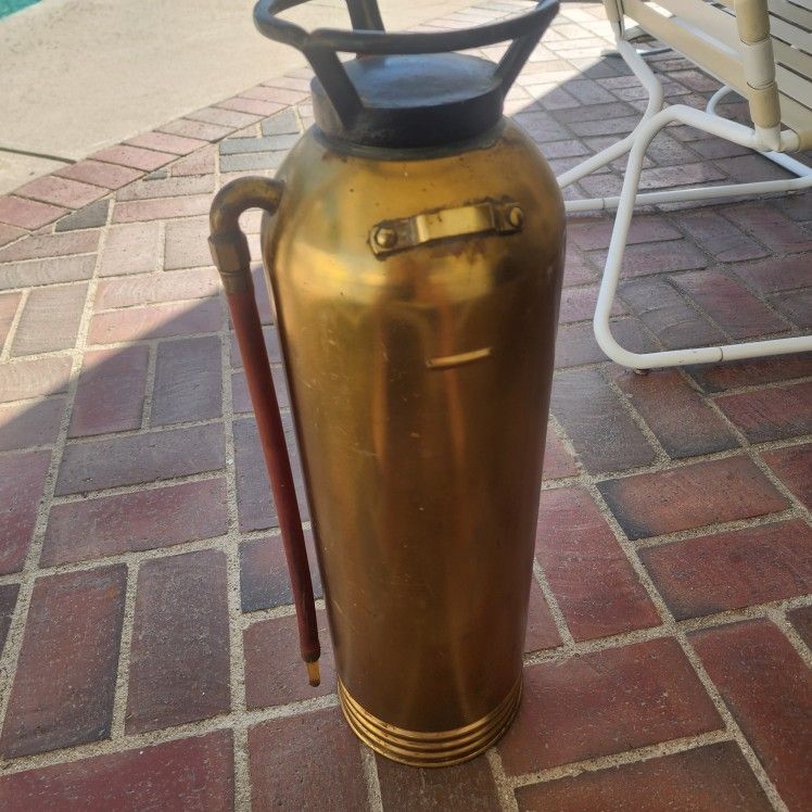 Antique Brass Fire Extinguisher QUICK AID