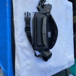 Wilson Black Leather Fanny Pack