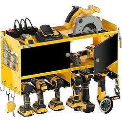 Spampur Power Tool Organizer with Charging Station and Swinging Doors