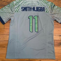 Sam Darnold #14 With Superbowl Patch Grey #11 Jackson smith-Njigba Seattle Seahawks 2025 Jersey Or Walker. Available size S M L XL XXL XXXL