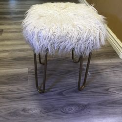 White fuzzy Stool