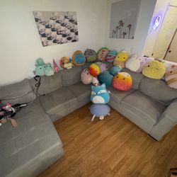 Grey sectional Couch/pullout Bed