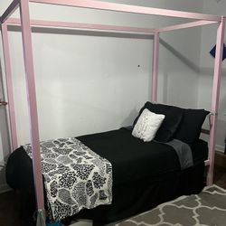 Pink Canopy Frame, Twin