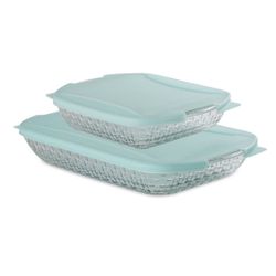 Basketweave Embossed 4-Piece Bakeware Bundle