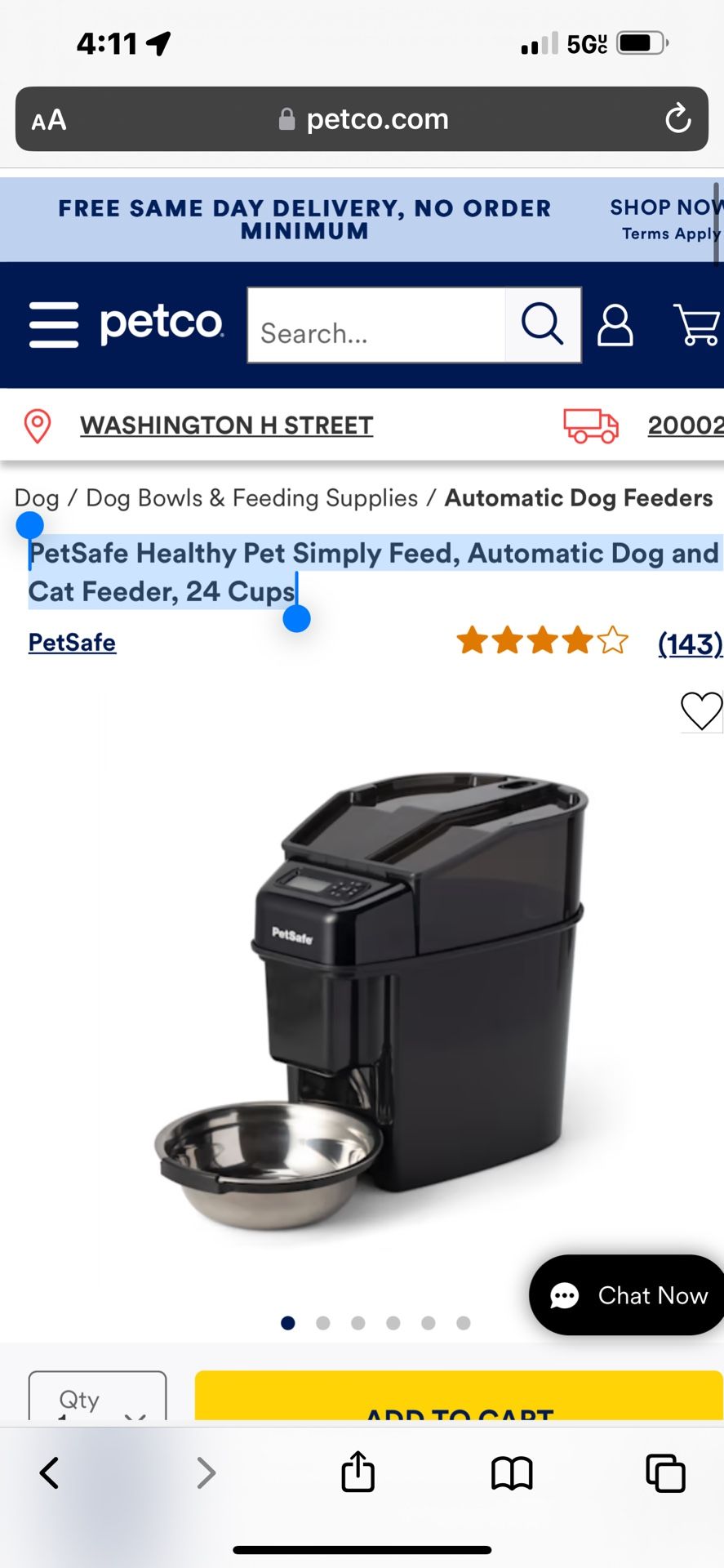 PetSafe Healthy Pet Simply Feed, Automatic Dog and Cat Feeder, 24 Cups