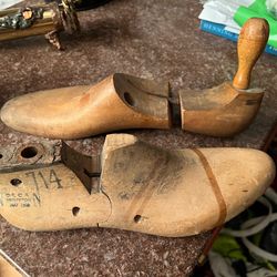 3 vintage antique wooden shoe lasts/cobblers mould