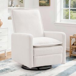 New -Manual Swivel Rocker Recliner Chair with Side Pockets Nursery Glider Recliner for Living Room, Nursery