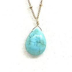 14k Gf Turquoise Necklace   8573