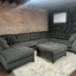 Free Delivery- Ashley Gray u shape sectional sofa couch retails 2276