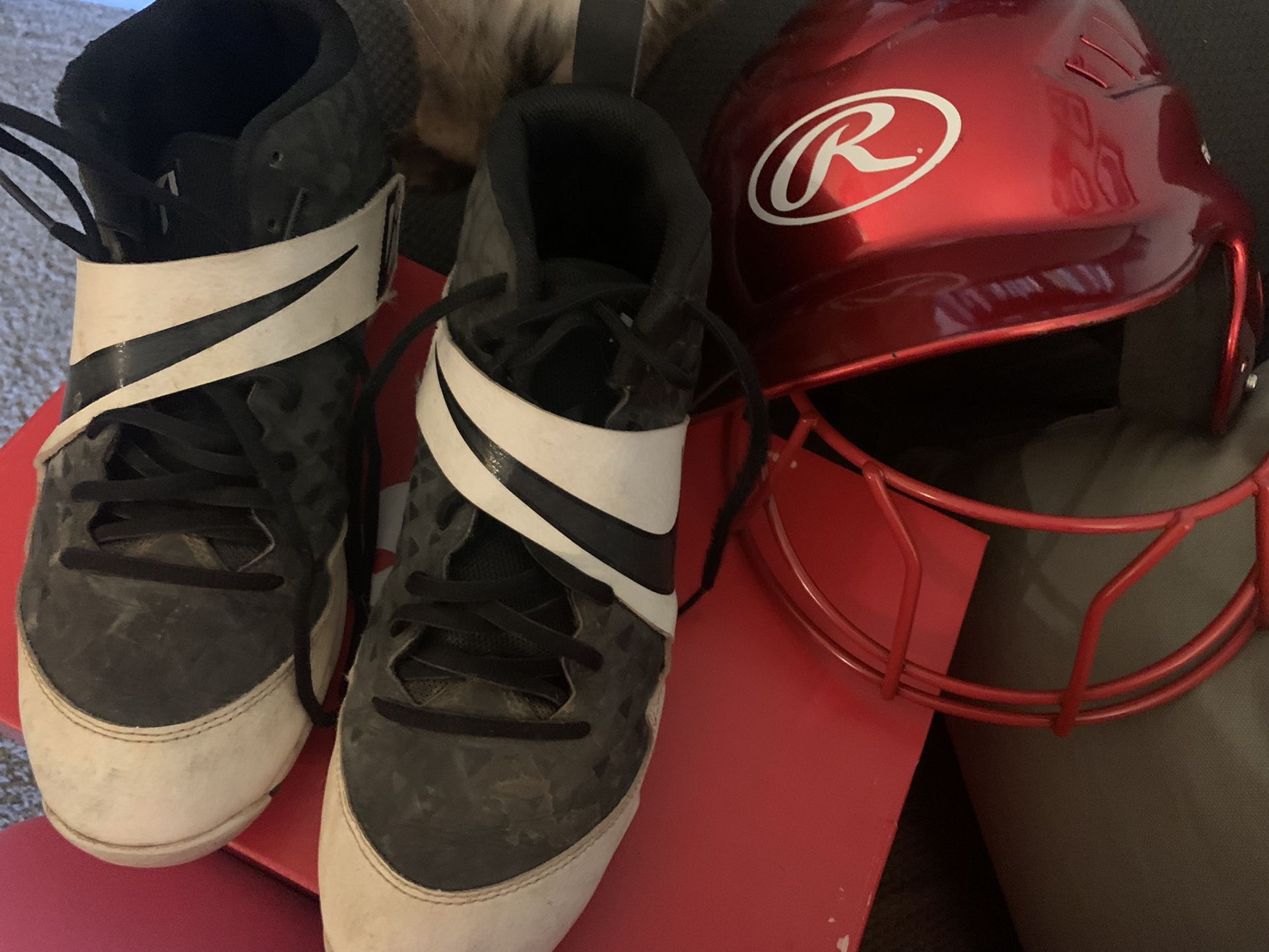 Baseball Helmet And Shoes