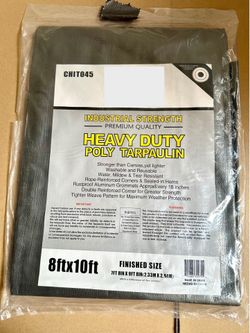 Heavy Duty Waterproof Poly Tarp 8 ft x 10 ft – Outdoor Cover