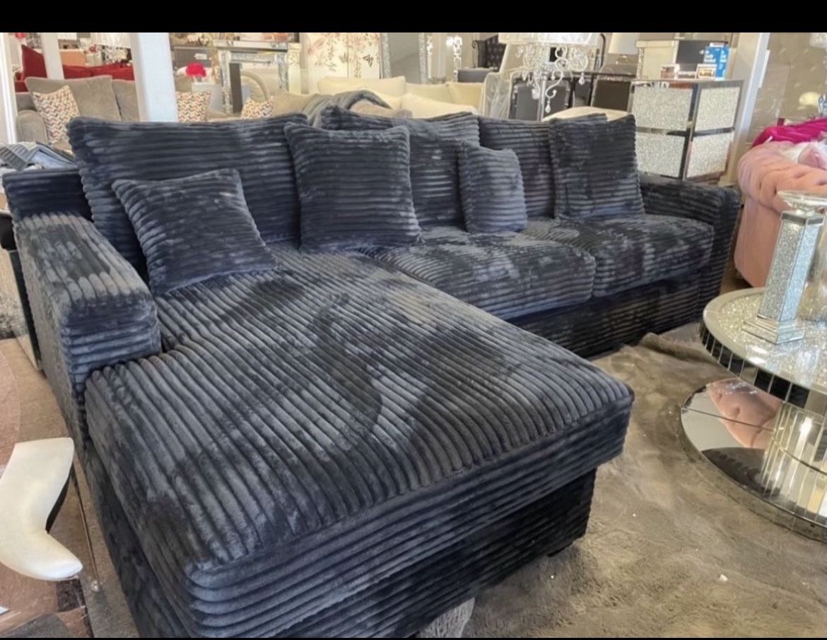 Brand New Comfy Corduroy Sectional Set Furniture