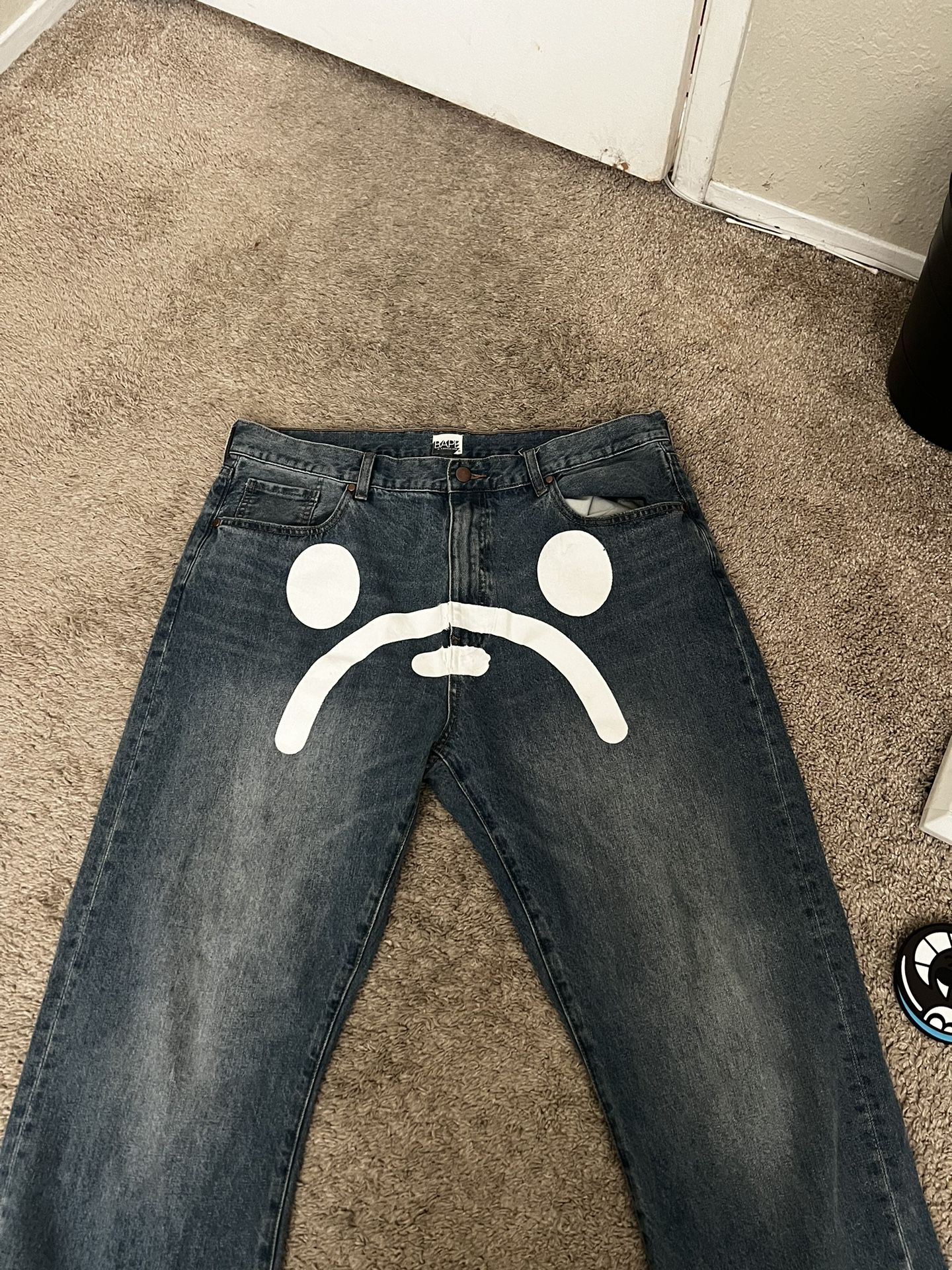 Bape Sad Face Jeans