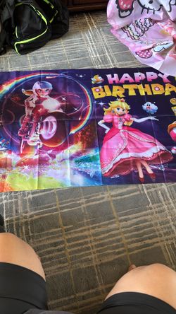 Happy Birthday Banner Princess Peach