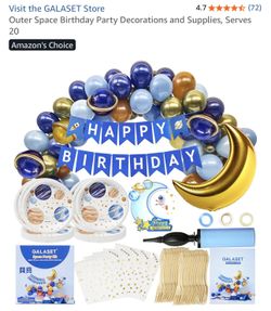 New in box Galaset space party kit