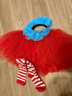 Women Thing 1 Cat in the Hat Sr Seuss Costume One Size Halloween World Book Day