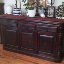 Beautiful Mango Wood Sideboard, Buffet, Credenza Or Tall Vanity!