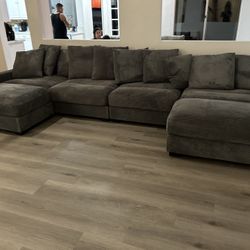 Brand New Modular Corduroy Lined Sectional Set