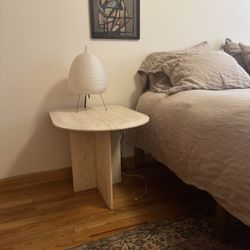 Vintage Travertine Side Table 