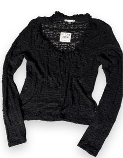 American Eagle Black Lace Long Sleeve Top