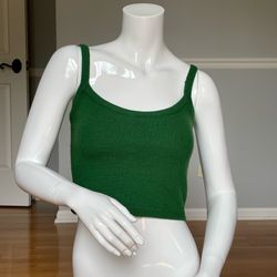 Zara Green Wool Crop Tank Top Small