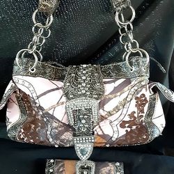 MOSSY OAK**WOMEN'S BLING HANDBAG  / WITH WALLET**