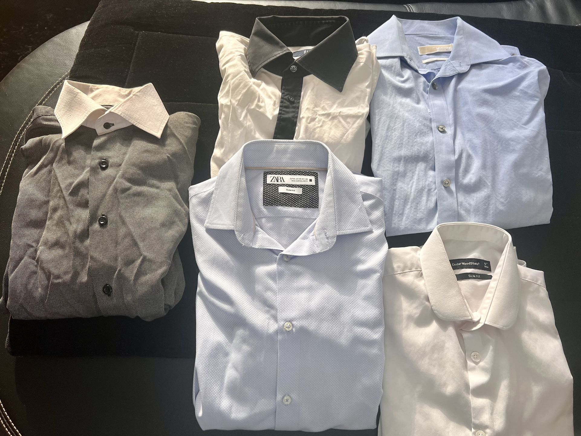 5 Men Shirts Very Good Condition Worn Few Times Slim Fit Size S OR M