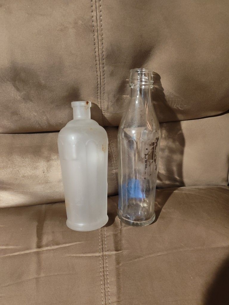 2 Antique Glass Bottles