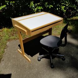 Flip top Storage Drafting Desk with Chair